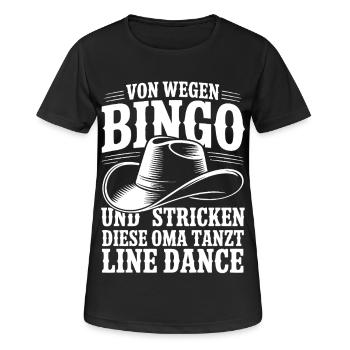 Oma Line Dance - Frauen T-Shirt atmungsaktiv - Schwarz - Vorne - AI Model Female 172 light (172cm)