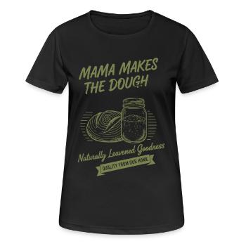 Sauerteigbrot-Backmama macht den Teig - Frauen T-Shirt atmungsaktiv - Schwarz - Vorne - AI Model Female 172 light (172cm)