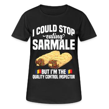  Sarmale Control Inspector Romanian Snack Dish - Women's Breathable T-Shirt - black - Front - AI Model Female 172 light (172cm)