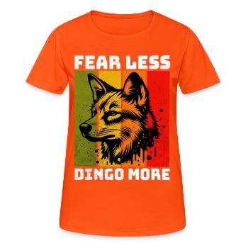 Dingo Chien sauvage australien - T-shirt respirant Femme - orange néon - Devant - AI Model Female 172 dark (172cm)