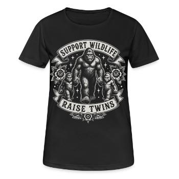 Support Wildlife: Raise Twins - Women's Breathable T-Shirt - black - Front - AI Model Female 172 light (172cm)