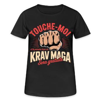 Bagarre Touche-Moi Kravmaga Art martiaux Sport - T-shirt respirant Femme - noir - Devant - AI Model Female 172 light (172cm)
