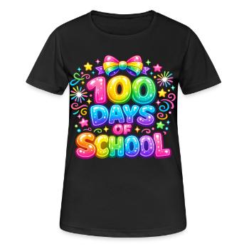 100 Jours d'École Arc-en-Ciel Magique - T-shirt respirant Femme - noir - Devant - AI Model Female 172 light (172cm)