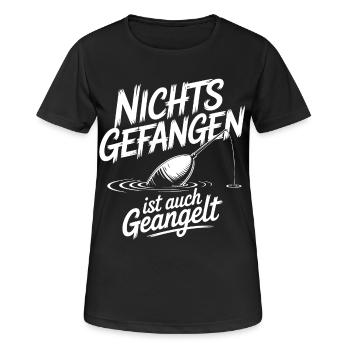 Nichts Gefangen Ist auch Geangelt - Frauen T-Shirt atmungsaktiv - Schwarz - Vorne - AI Model Female 172 light (172cm)