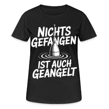 Nichts Gefangen Ist auch Geangelt - Frauen T-Shirt atmungsaktiv - Schwarz - Vorne - AI Model Female 172 light (172cm)