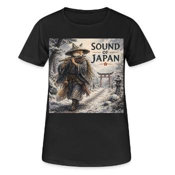 Japanisches Kitsune-Flötendesign - Frauen T-Shirt atmungsaktiv - Schwarz - Vorne - AI Model Female 172 light (172cm)