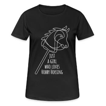 Juste une fille qui adore le passe-temps de monture | Équitation | - T-shirt respirant Femme - noir - Devant - AI Model Female 172 light (172cm)