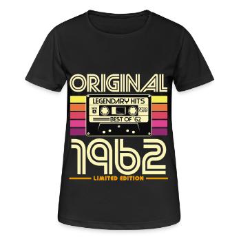 Original 1962 Cassette Retro - T-shirt respirant Femme - noir - Devant - AI Model Female 172 light (172cm)