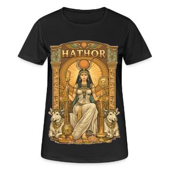 Thron von HATHOR - Frauen T-Shirt atmungsaktiv - Schwarz - Vorne - AI Model Female 172 light (172cm)