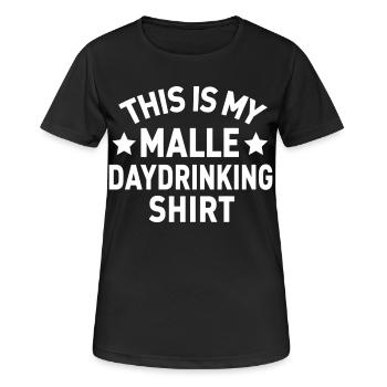 Malle 2026 Voici mon t-shirt à boire de jour Malle - T-shirt respirant Femme - noir - Devant - AI Model Female 172 light (172cm)