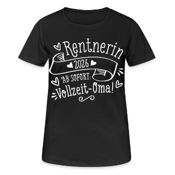 Rentnerin 2026 Vollzeit Oma Geschenk Rente - Frauen T-Shirt atmungsaktiv - Schwarz - Vorne - AI Model Female 172 light (172cm)