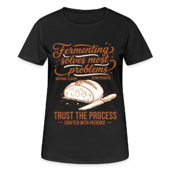 sourdough Fermenting Solves Problems - Women's Breathable T-Shirt - black - Front - AI Model Female 172 light (172cm)