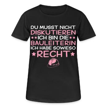 Bauleiterin hat sowieso Recht - Bauleitung - Frauen T-Shirt atmungsaktiv - Schwarz - Vorne - AI Model Female 172 light (172cm)