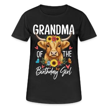 Grandma Of The Birthday Girl - Frauen T-Shirt atmungsaktiv - Schwarz - Vorne - AI Model Female 172 light (172cm)