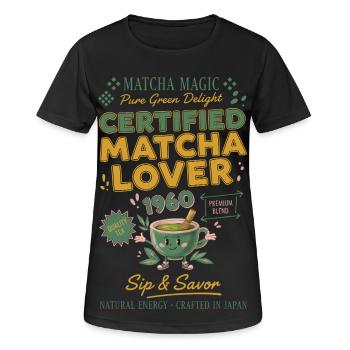Zertifizierter Matcha-Liebhaber 1960 Matcha Magic Tea - Frauen T-Shirt atmungsaktiv - Schwarz - Vorne - AI Model Female 172 light (172cm)