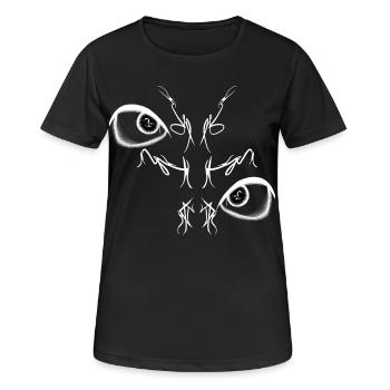 Nachtvogel Duo Leuchten (Umgekehrt) - Frauen T-Shirt atmungsaktiv - Schwarz - Vorne - AI Model Female 172 light (172cm)