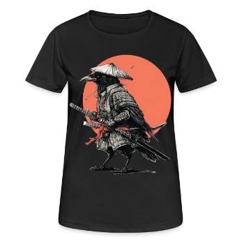 Armure de Samouraï Corbeau - T-shirt respirant Femme - noir - Devant - AI Model Female 172 light (172cm)