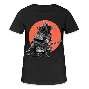 Corbeau Samouraï en armure - T-shirt respirant Femme - noir - Devant - AI Model Female 172 light (172cm)