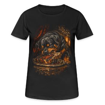 Rottweiler Hund - Frauen T-Shirt atmungsaktiv - Schwarz - Vorne - AI Model Female 172 light (172cm)