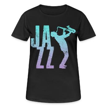 Jazz Saxo - T-shirt respirant Femme - noir - Devant - AI Model Female 172 light (172cm)