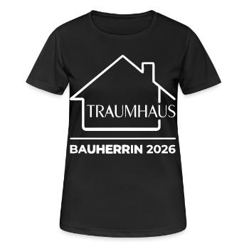 Bauherrin 2026 Traumhaus Hausbau - Frauen T-Shirt atmungsaktiv - Schwarz - Vorne - AI Model Female 172 light (172cm)