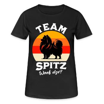 Team Spitz - Frauen T-Shirt atmungsaktiv - Schwarz - Vorne - AI Model Female 172 light (172cm)