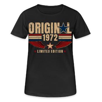 54. Geburtstag Geschenk Original Jahrgang 1972 - Frauen T-Shirt atmungsaktiv - Schwarz - Vorne - AI Model Female 172 light (172cm)