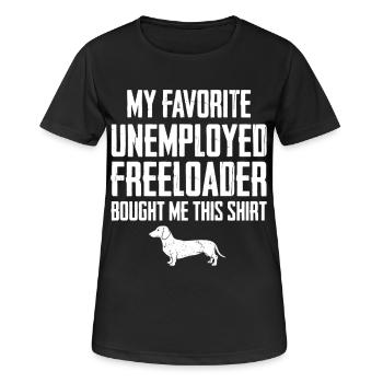 Dachshund Drickshund Profiteur - T-shirt respirant Femme - noir - Devant - AI Model Female 172 light (172cm)