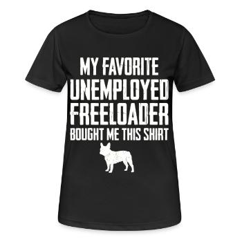 Drôle de Bulldog Français Profiteur - T-shirt respirant Femme - noir - Devant - AI Model Female 172 light (172cm)