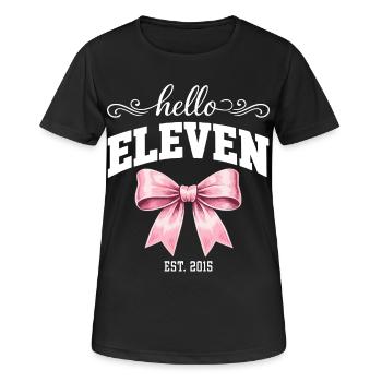 Hello Eleven Est. 2015 – Geburtstagskind - Frauen T-Shirt atmungsaktiv - Schwarz - Vorne - AI Model Female 172 light (172cm)