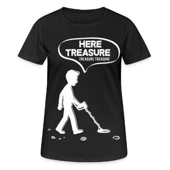 Hier Schatz Schatz Lustiger Sondengänger - Frauen T-Shirt atmungsaktiv - Schwarz - Vorne - AI Model Female 172 light (172cm)