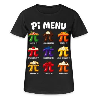 Pi Menu Mathématiques Conception de gâteau Pi Day - T-shirt respirant Femme - noir - Devant - AI Model Female 172 light (172cm)