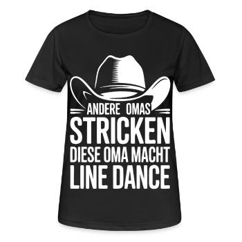Omas Line Dance - Frauen T-Shirt atmungsaktiv - Schwarz - Vorne - AI Model Female 172 light (172cm)