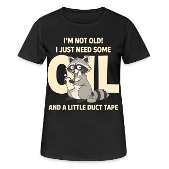 Raccoon Not Old Duct Tape Tee - Women's Breathable T-Shirt - black - Front - AI Model Female 172 light (172cm)