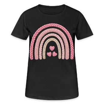 Regenbogen Rosa Strickmuster - Frauen T-Shirt atmungsaktiv - Schwarz - Vorne - AI Model Female 172 light (172cm)