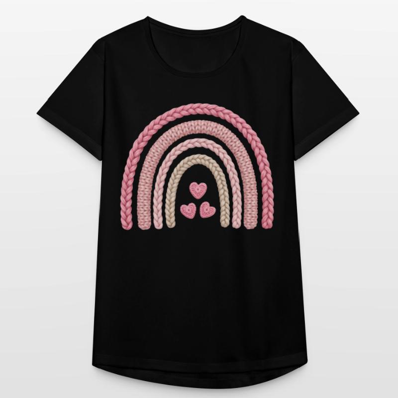 Rainbow Pink Knitting Pattern Women's Breathable T-Shirt