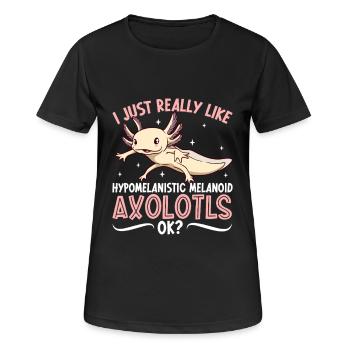 J’adore mon Axolotl Arlequin - T-shirt respirant Femme - noir - Devant - AI Model Female 172 light (172cm)