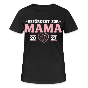 Babyparty Befördert zur Mama 2027 - Frauen T-Shirt atmungsaktiv - Schwarz - Vorne - AI Model Female 172 light (172cm)