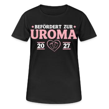 Babyparty Befördert zur Uroma 2027 - Frauen T-Shirt atmungsaktiv - Schwarz - Vorne - AI Model Female 172 light (172cm)