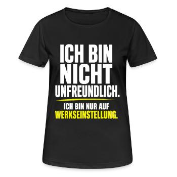 Ich bin nicht unfreundlich – Werkseinstellung - Frauen T-Shirt atmungsaktiv - Schwarz - Vorne - AI Model Female 172 light (172cm)