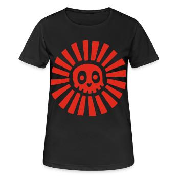 Red Sunny Skull - Frauen T-Shirt atmungsaktiv - Schwarz - Vorne - AI Model Female 172 light (172cm)