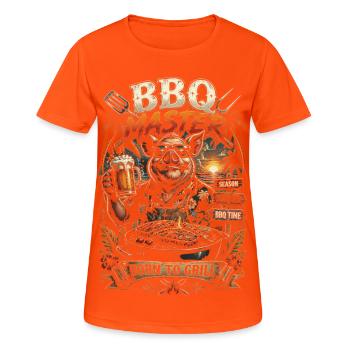 BBQ Master Pork Tropical Season Sommer - Frauen T-Shirt atmungsaktiv - Neonorange - Vorne - AI Model Female 172 dark (172cm)
