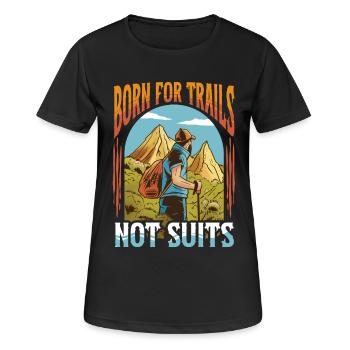 Hiking Day Hiking Hike - Women's Breathable T-Shirt - black - Front - AI Model Female 172 light (172cm)