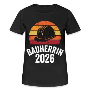 Bauherrin 2026 Hausbau Eigenheim - Frauen T-Shirt atmungsaktiv - Schwarz - Vorne - AI Model Female 172 light (172cm)