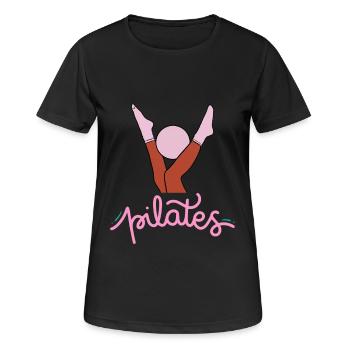 Pilates Élan Rose - Frauen T-Shirt atmungsaktiv - Schwarz - Vorne - AI Model Female 172 light (172cm)