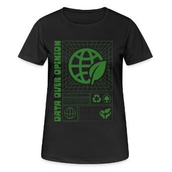 Les données écologiques sur l’écologie dépassent l’opinion - T-shirt respirant Femme - noir - Devant - AI Model Female 172 light (172cm)