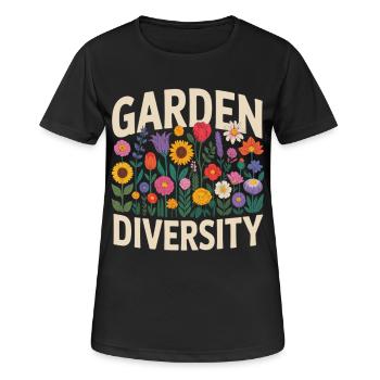 Diversité des jardins Diversité des fleurs - T-shirt respirant Femme - noir - Devant - AI Model Female 172 light (172cm)