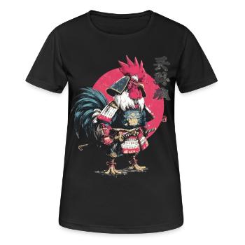 Armure samouraï coq - T-shirt respirant Femme - noir - Devant - AI Model Female 172 light (172cm)