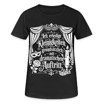 Kleinigkeiten mit dramatischem Auftritt - Frauen T-Shirt atmungsaktiv - Schwarz - Vorne - AI Model Female 172 light (172cm)