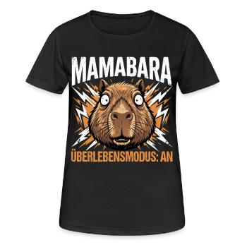 Mamabara Capybara Überlebensmodus Mutter - Frauen T-Shirt atmungsaktiv - Schwarz - Vorne - AI Model Female 172 light (172cm)